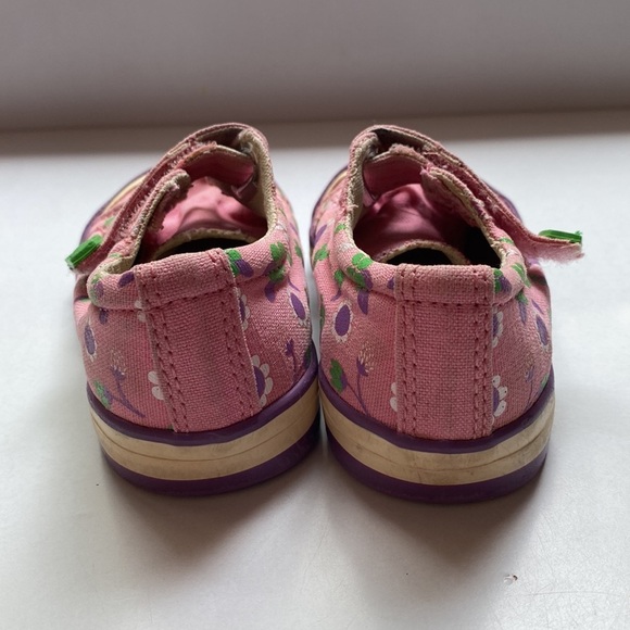 Keen Floral Girls Pink and Purple Hook and Loop Sneakers in Size 5 Flowers - Picture 3 of 8